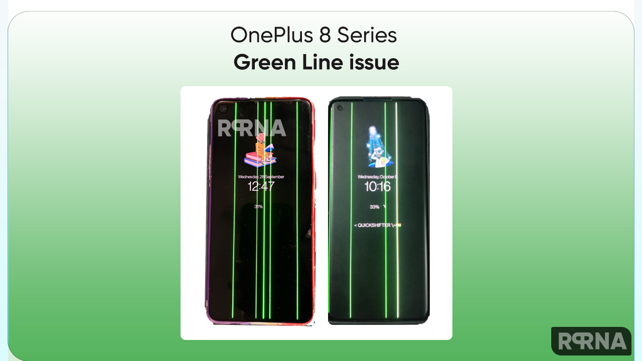 OnePlus 8 series users complains about green line in their display RPRNA