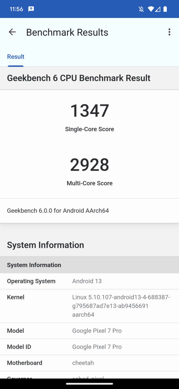 OnePlus 11 Pixel 7 Pro Geekbench