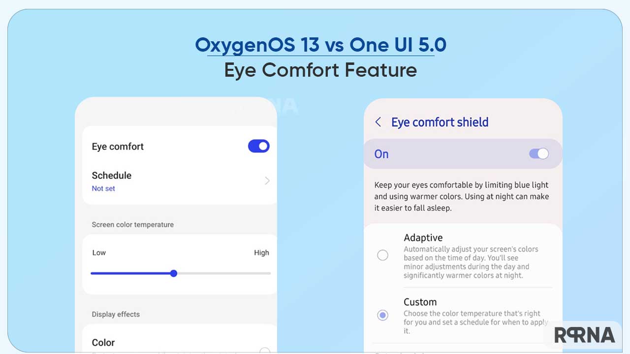 OnePlus OxygenOS 13 One UI 5 Eye Comfort