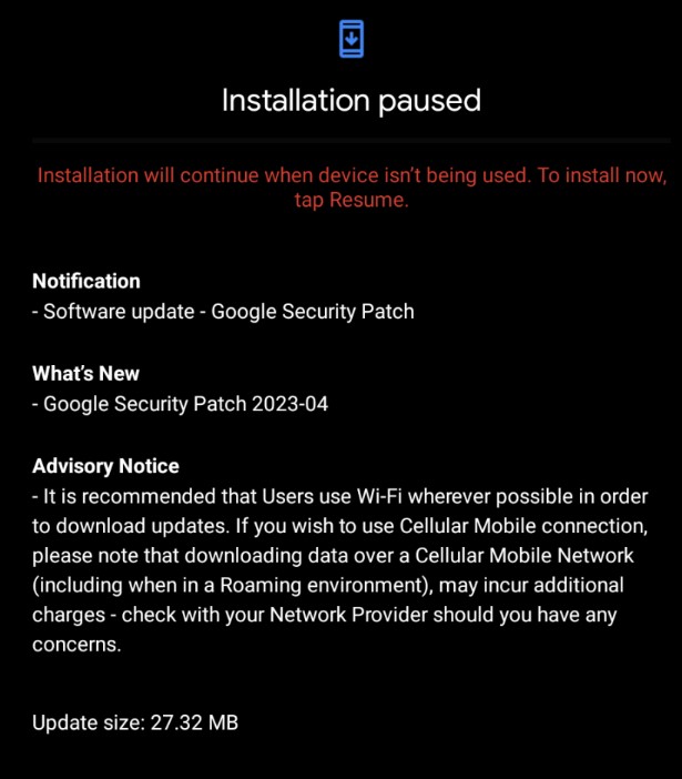 Nokia T20 April 2023 update