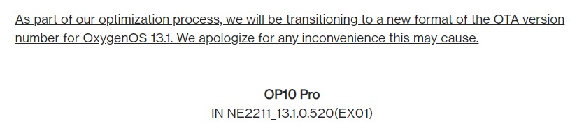 OnePlus 10 Pro OxygenOS 13.1 change