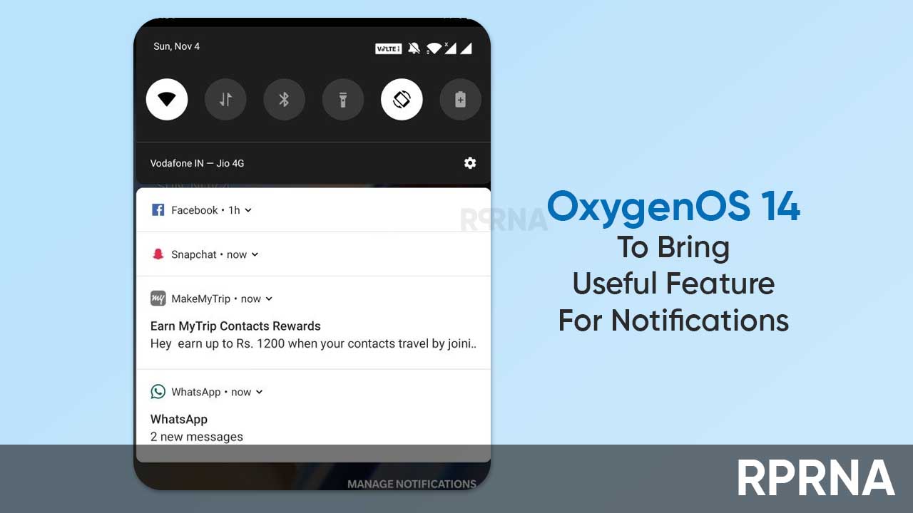 OnePlus OxygenOS 14 notification