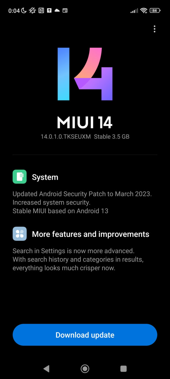 Redmi Note 10 global MIUI 14