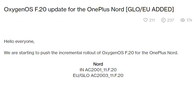 OnePlus Nord May 2023 global