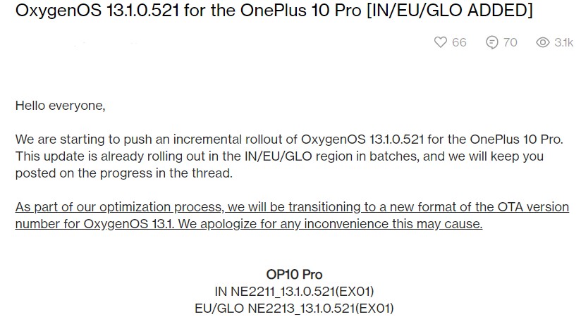 OnePlus 10 Pro OxygenOS 13.1 improvements
