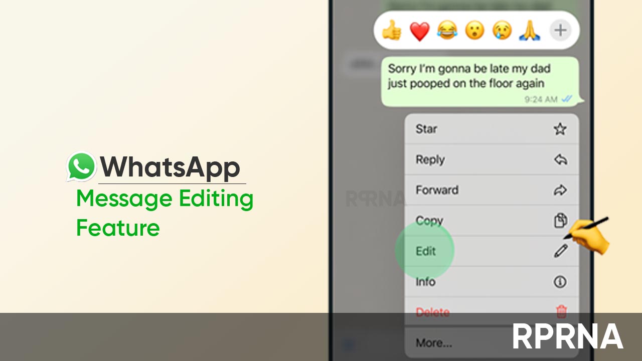 WhatsApp message editing feature