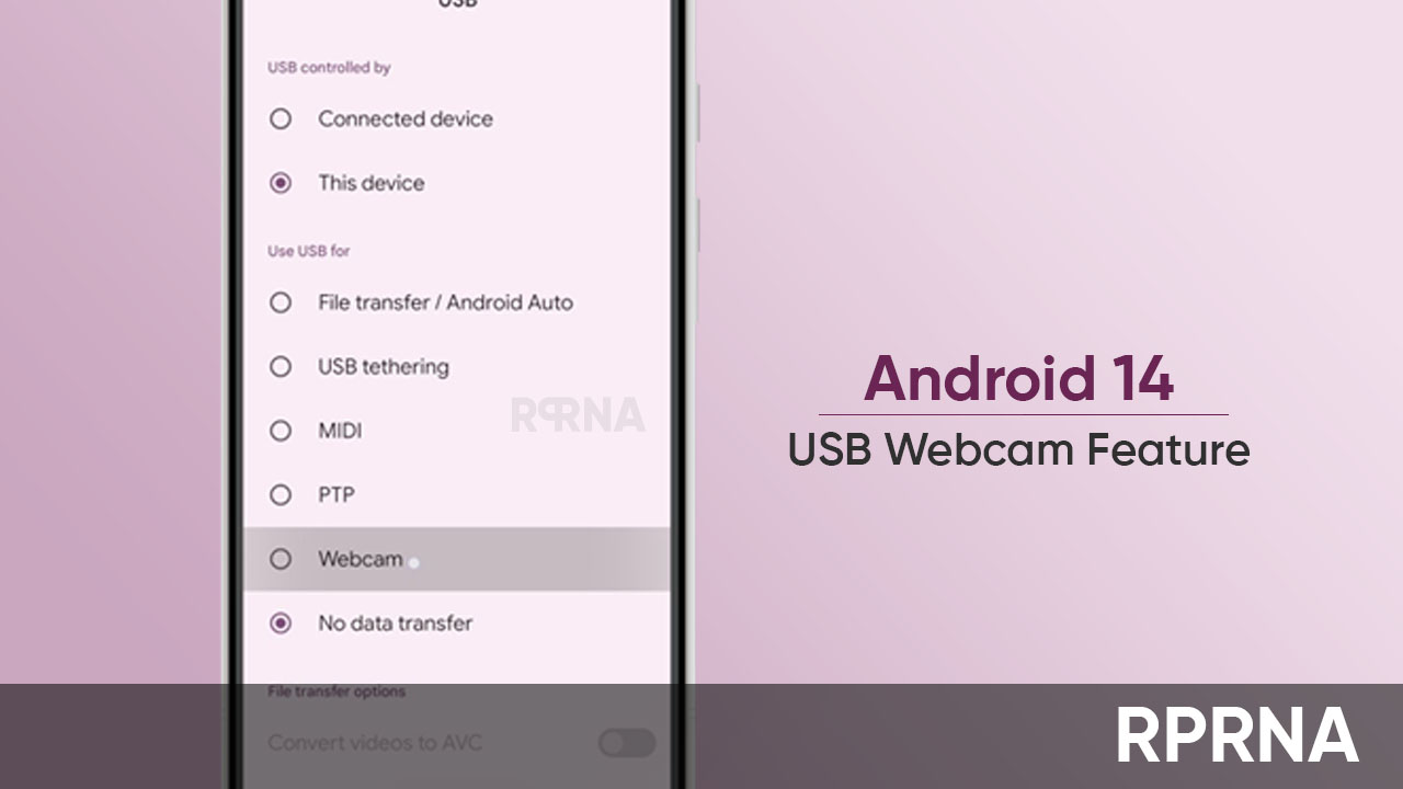 Android 14 USB webcam feature