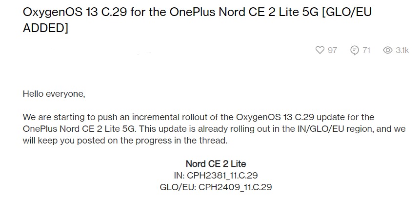 OnePlus Nord CE 2 Lite June 2023 global