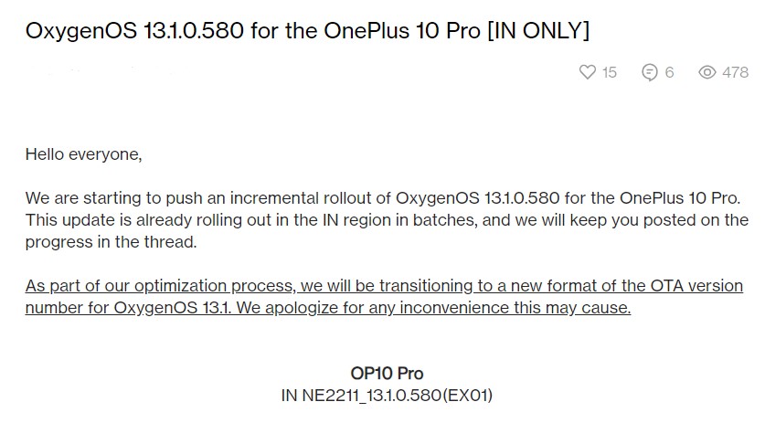 OnePlus 10 Pro June 2023 update