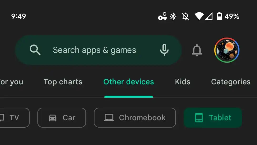 Google Play Store tablet tweaks