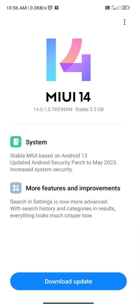 Redmi Note 11S MIUI 14 India