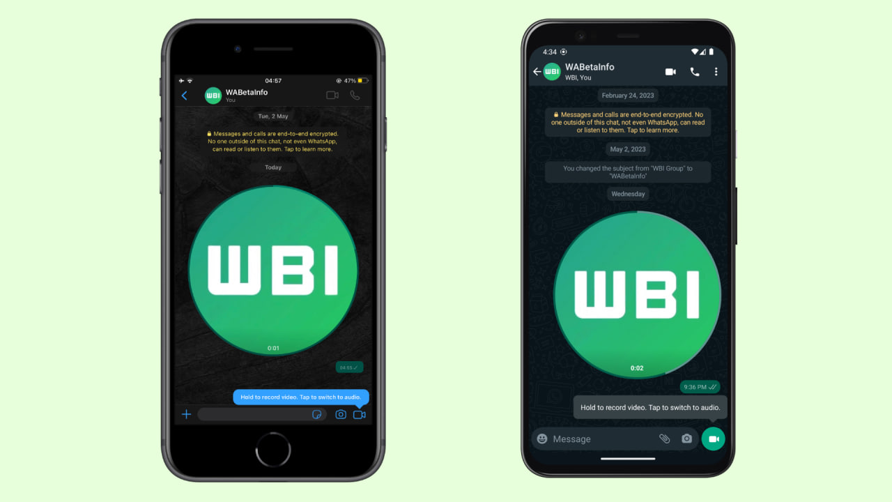 WhatsApp video messages redesigned buttons