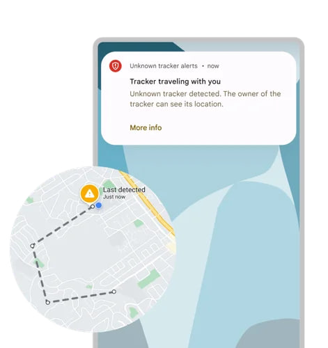 Android unknown tracker alerts