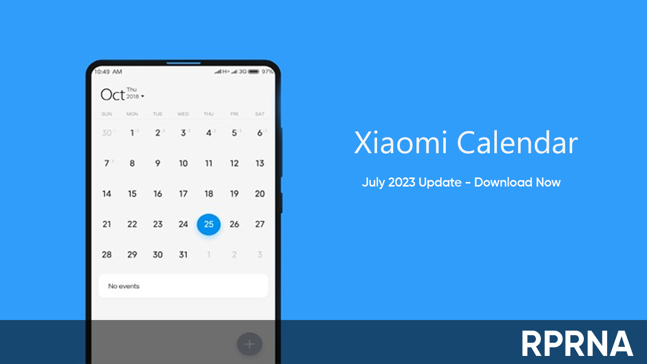 Download July 2023 update for your Xiaomi Calendar App RPRNA