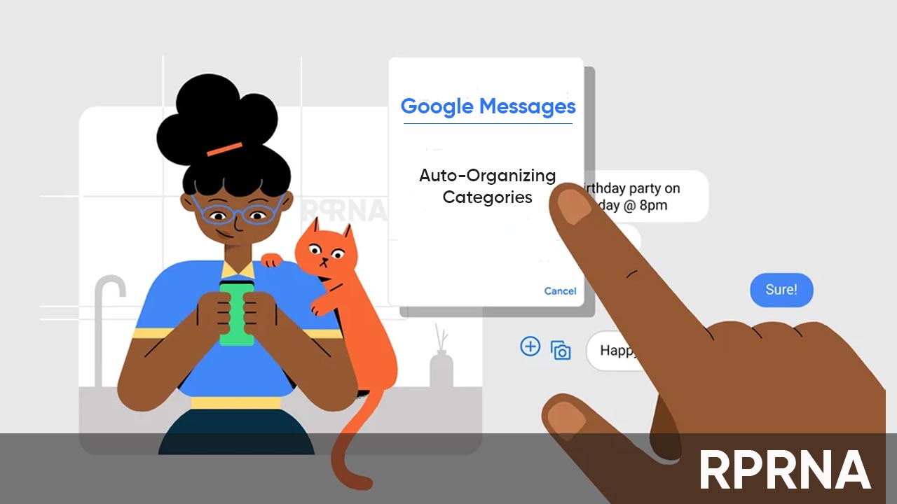 Google Messages auto-organizing categories