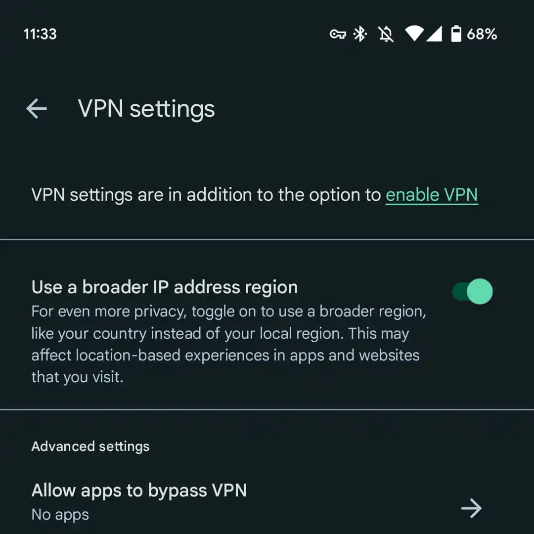 Google One broader IP address