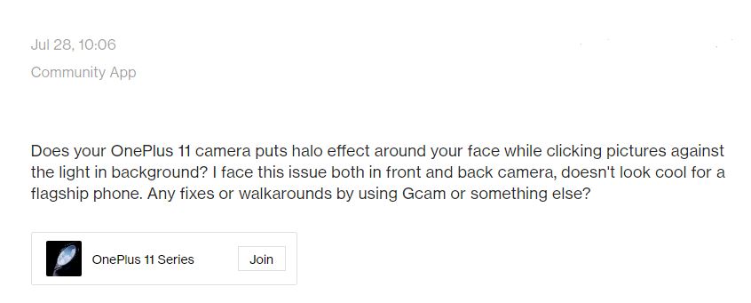 OnePlus 11 halo camera issue