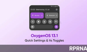 OxygenOS 13.1 quick toggles panel