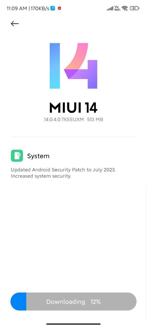 Redmi Note 11S July 2023 update 