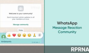 WhatsApp message reaction community