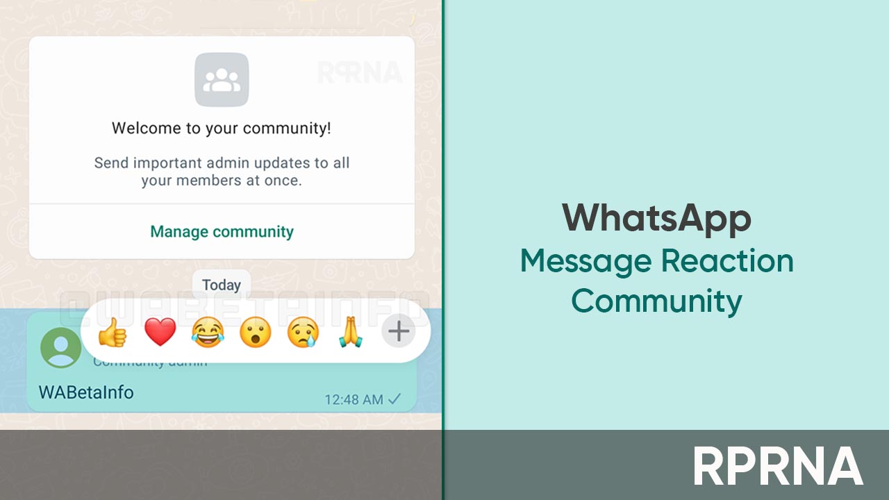 WhatsApp message reaction community