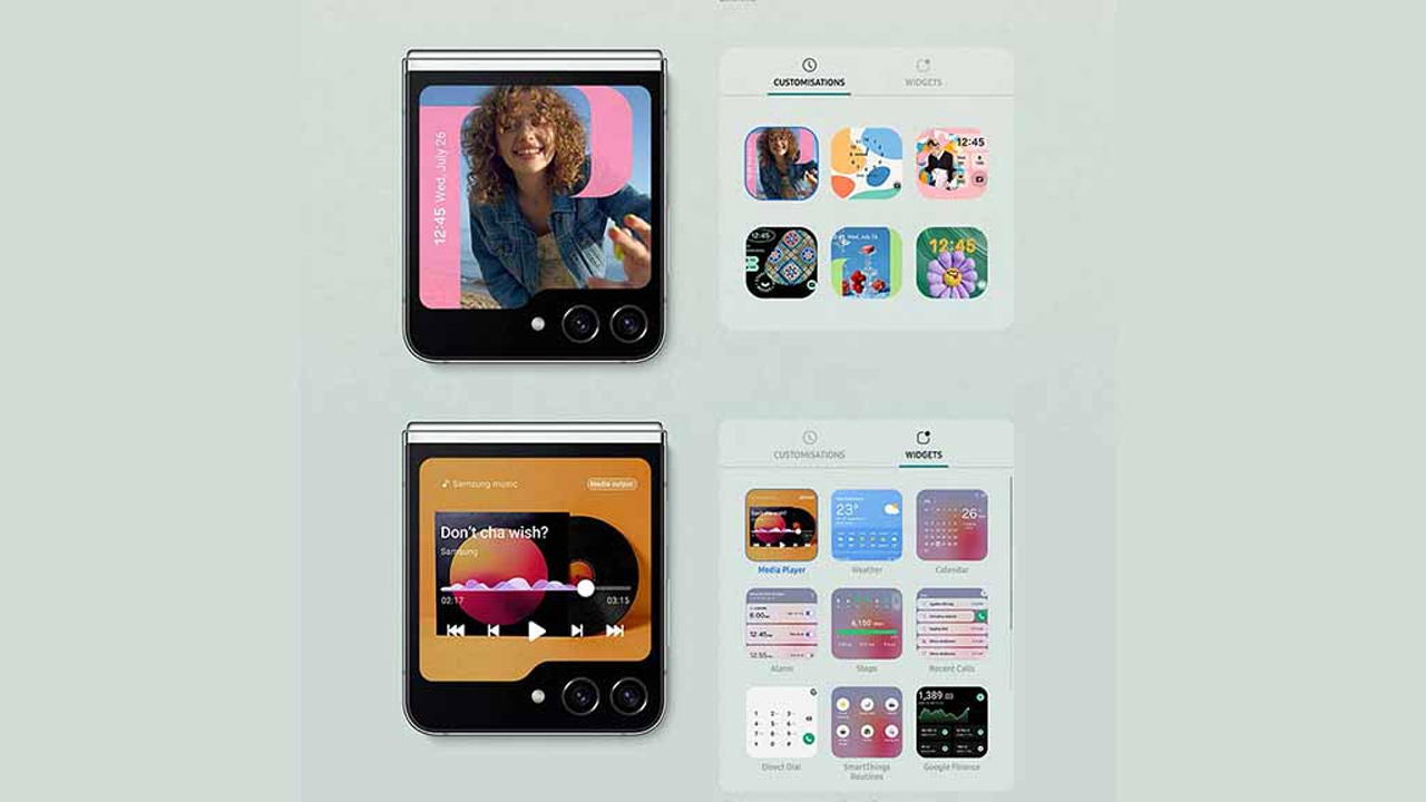 Samsung Galaxy Flip 5 customizations widgets