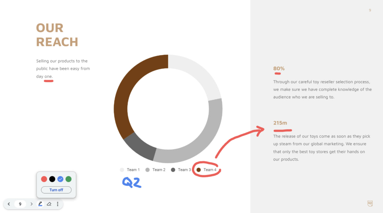 Google Slides new pen tool