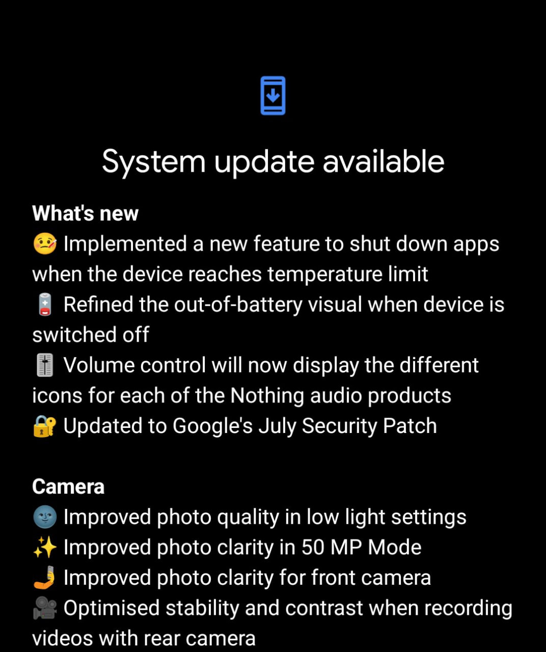Nothing OS 2.0.2 update Phone 2