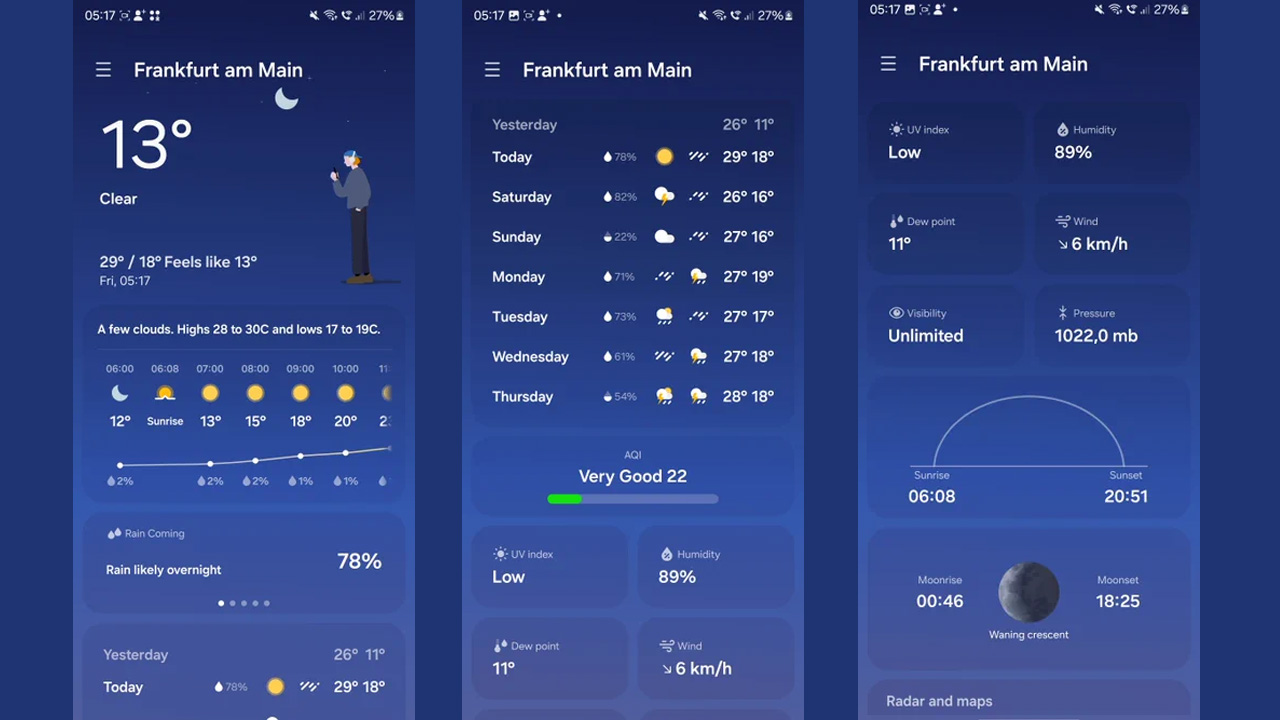 Samsung One UI 6 Weather app