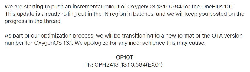 OnePlus 10T August 2023 update