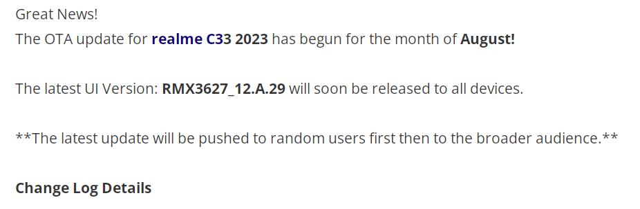Realme C33 (2023) overheating fixes upgrade