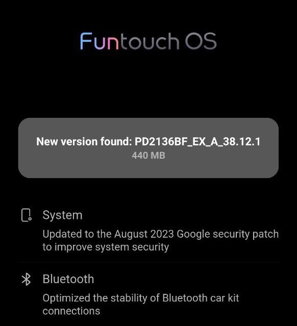 Vivo iQOO 9 August 2023 update