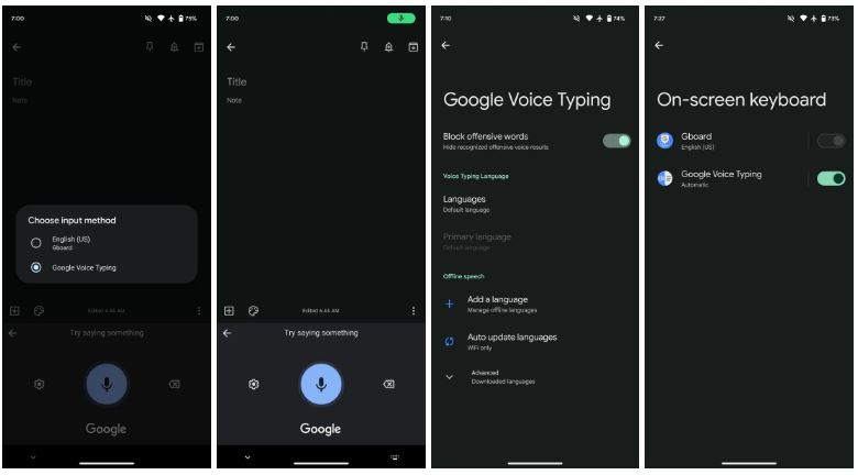 Gboard Android Voice Typing feature