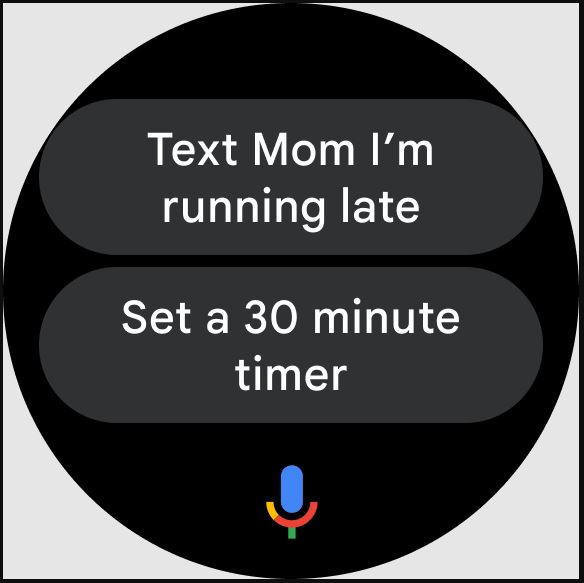 Google Assistant Wear OS tile shortcuts