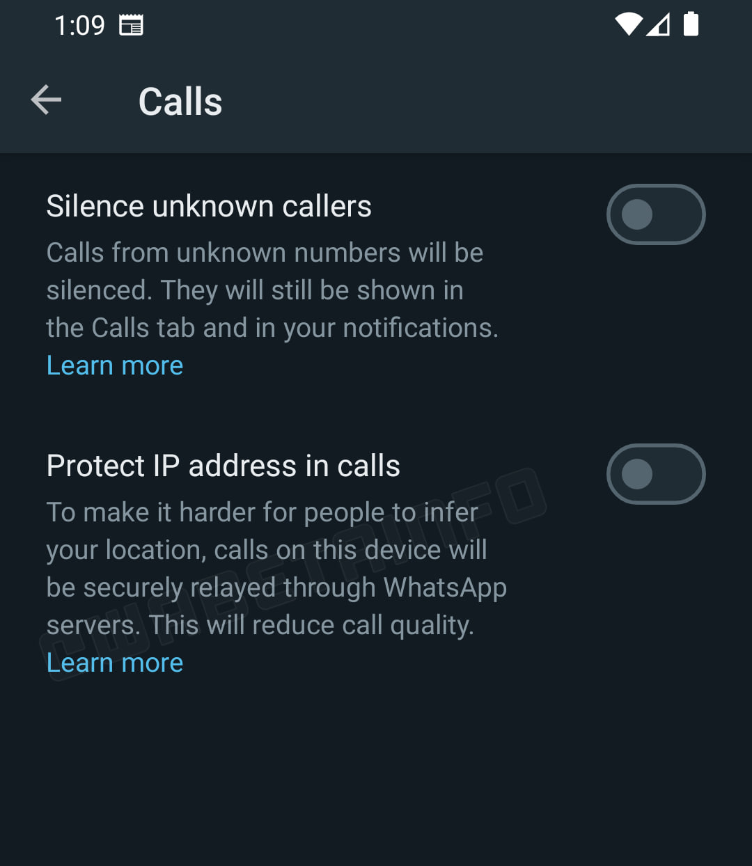 WhatsApp hide IP address calls