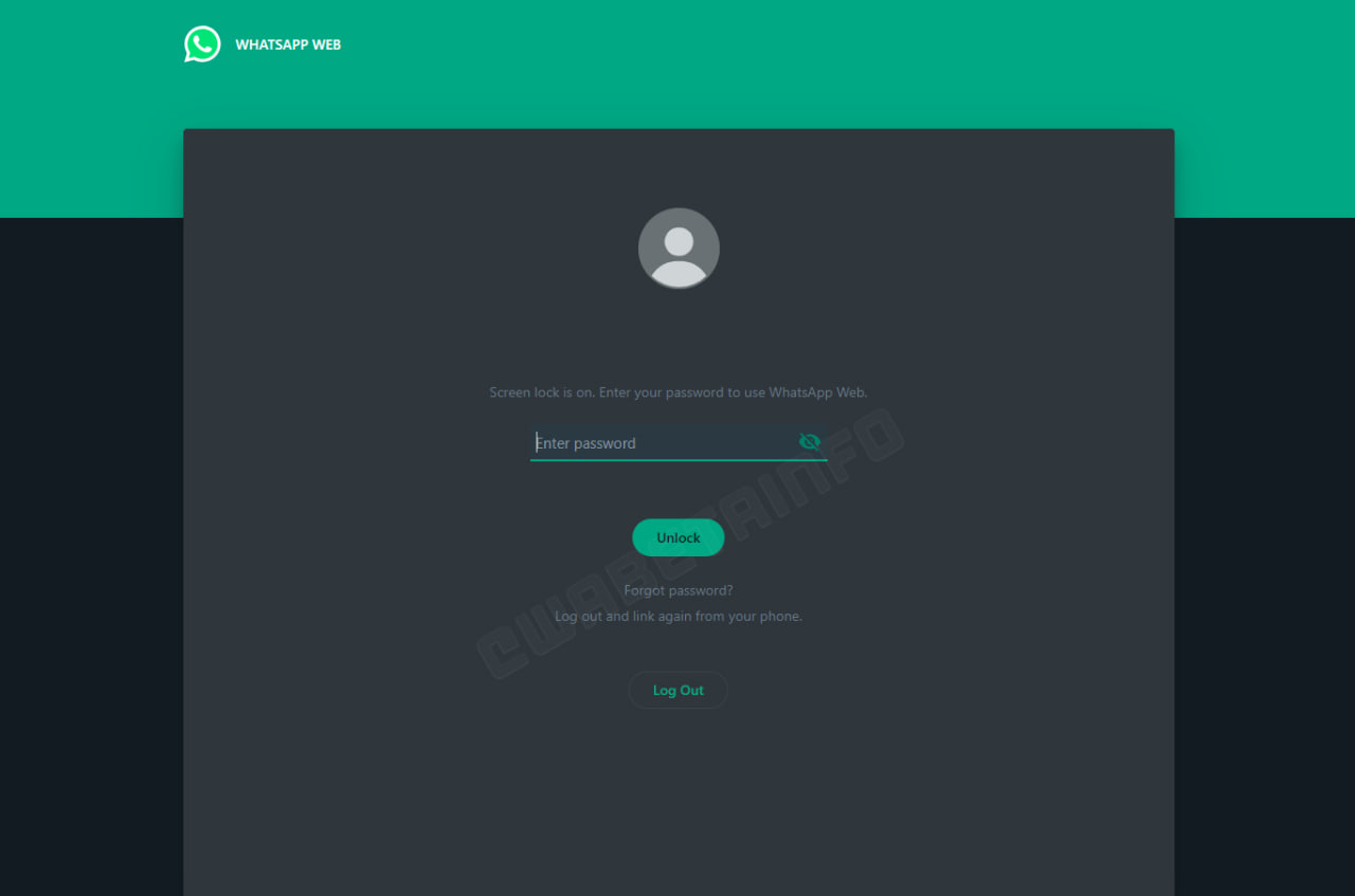 WhatsApp web screen lock feature