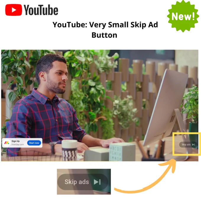 YouTube Skip Ads tab