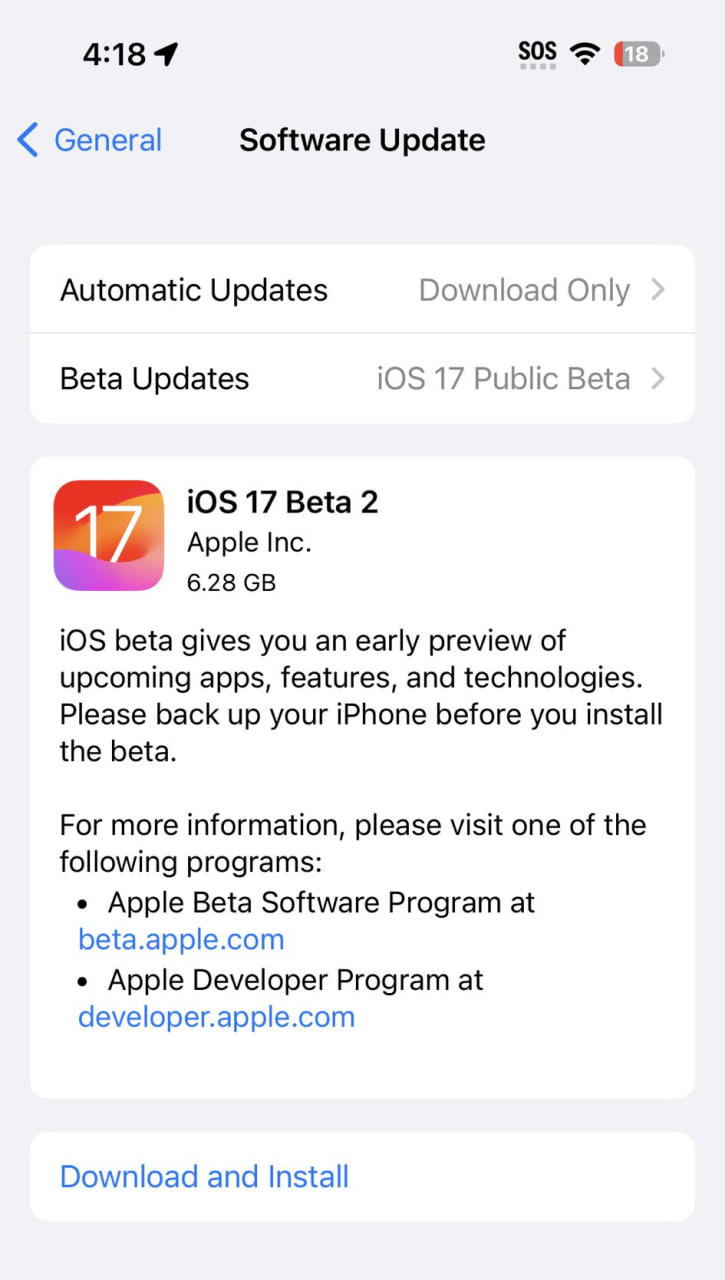 Apple iOS 17 public beta 2