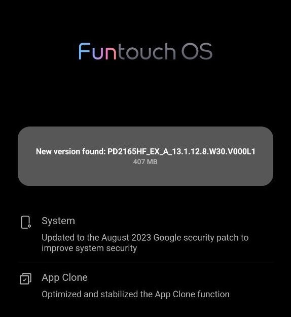 Vivo iQOO Z6 August 2023 update