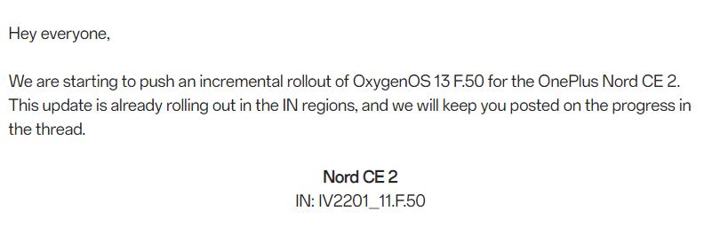 OnePlus Nord CE 2 September 2023 improvements