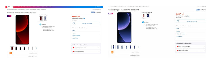 Xiaomi 13T listed website