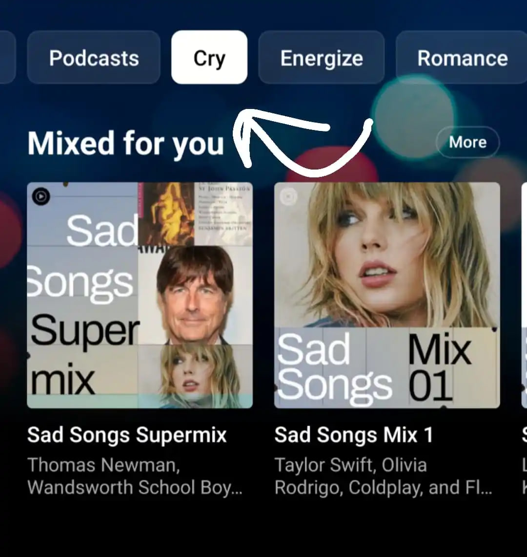 YouTube Music mood filters