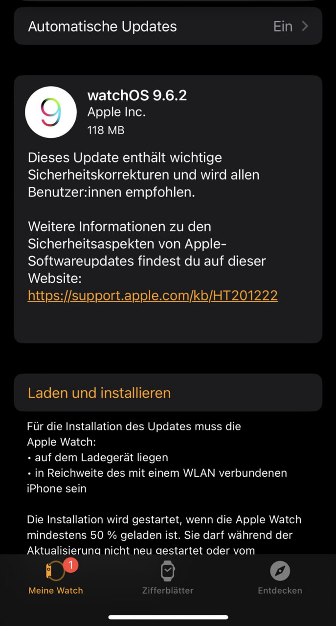 Apple watchOS 9.6.2 update