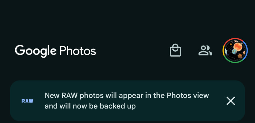 Google Photos RAW files back up