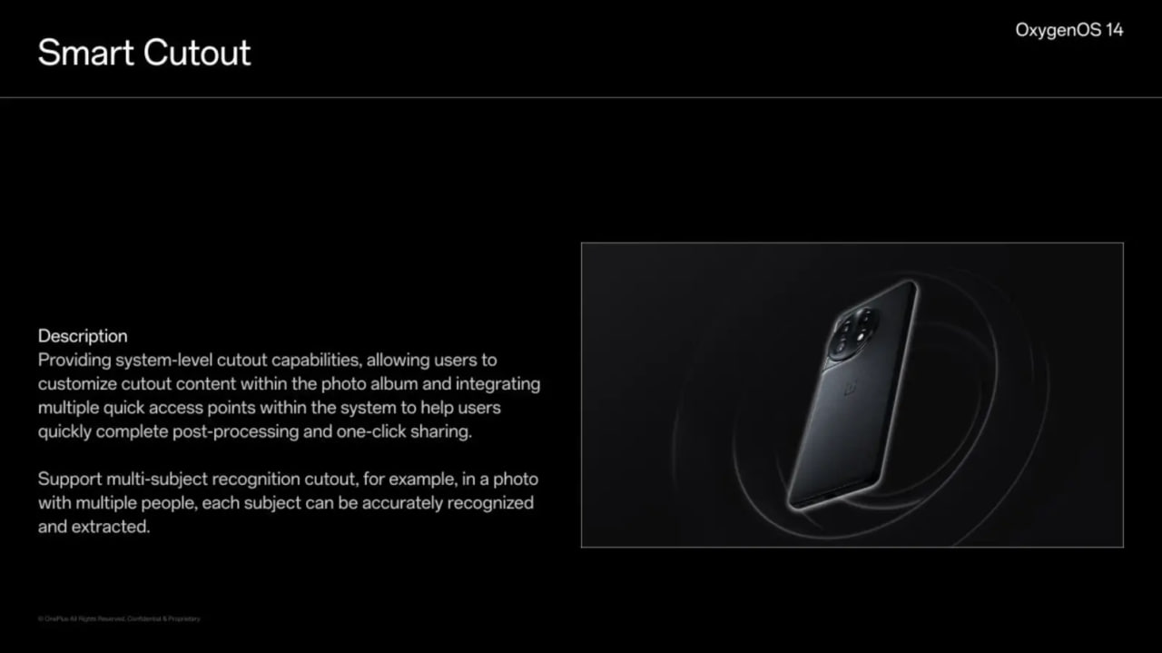 OxygenOS 14 smart cutout feature