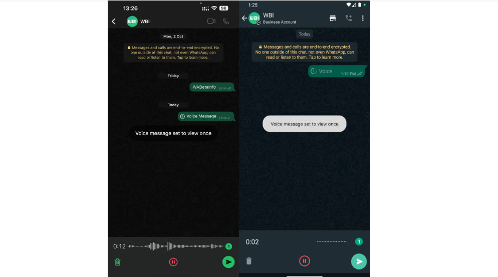 WhatsApp Self-destructing audio messages