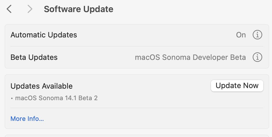 Apple macOS 14.1 beta 2