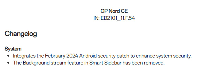 February 2024 update OnePlus Nord CE