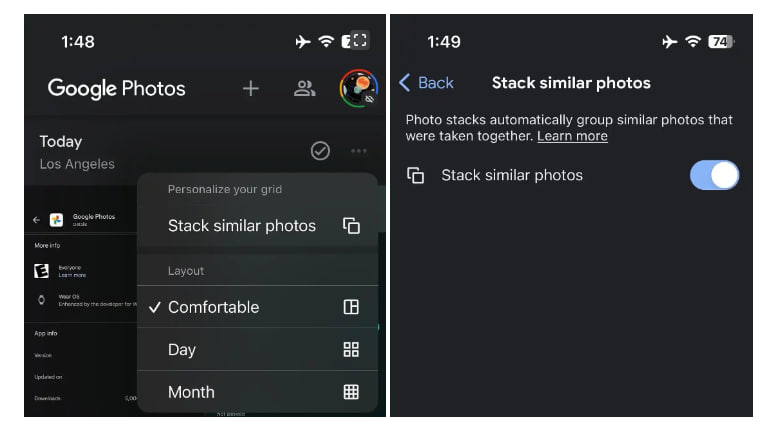 Google Photos Stacks Android
