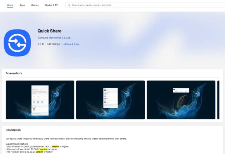 Quick Share logo Windows app